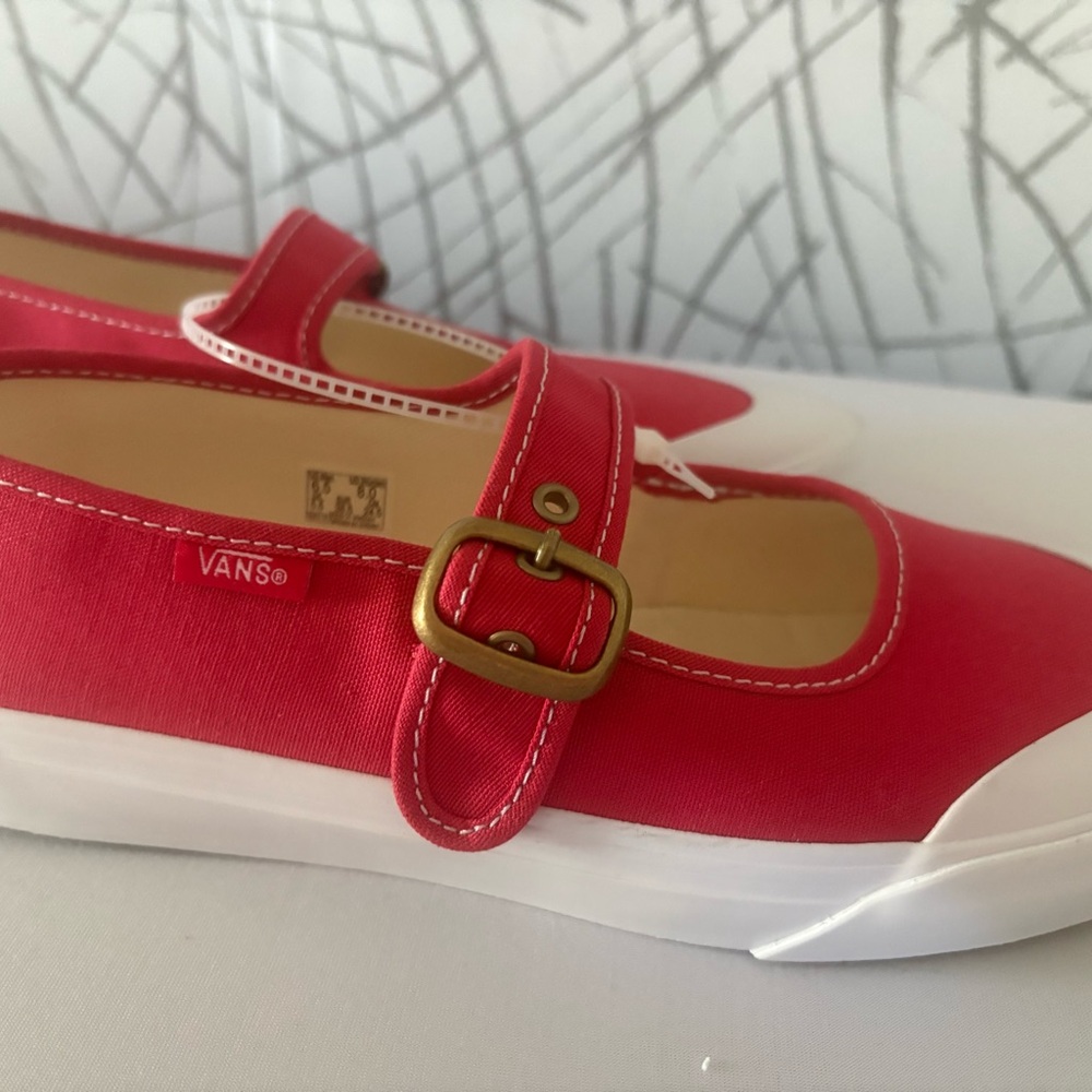 Vans Women’s Red Mary Jane Sneakers - Picture 6 of 12